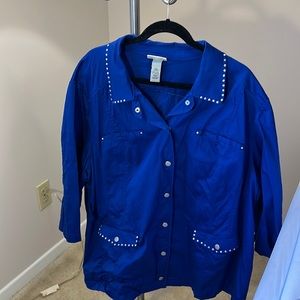 Catherines Pant Suit 4x / 30w Royal Blue
